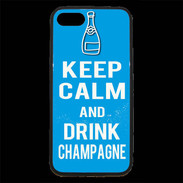Coque iPhone 7 Premium Keep Calm Drink champagne Cyan