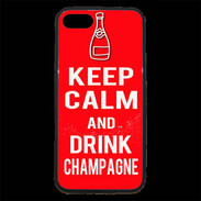 Coque iPhone 7 Premium Keep Calm Drink champagne Rouge