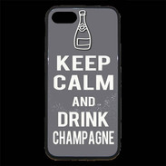 Coque iPhone 7 Premium Keep Calm Drink champagne Gris
