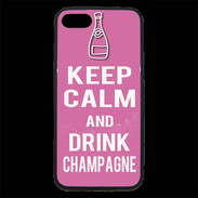 Coque iPhone 7 Premium Keep Calm Drink champagne Rose