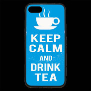 Coque iPhone 7 Premium Keep Calm Drink Tea Cyan
