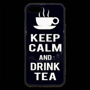 Coque iPhone 7 Premium Keep Calm Drink Tea Noir