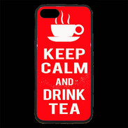 Coque iPhone 7 Premium Keep Calm Drink Tea Rouge