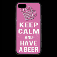 Coque iPhone 7 Premium Keep Calm Have a beer Rose