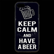 Coque iPhone 7 Premium Keep Calm Have a beer Noir