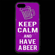 Coque iPhone 7 Premium Keep Calm Have a beer Violet