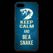 Coque iPhone 7 Premium Keep Calm and Be a Snake bleu