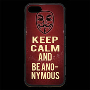 Coque iPhone 7 Premium Keep Calm and Be Anonymous Rouge