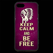 Coque iPhone 7 Premium Keep Calm and Be Free Rose