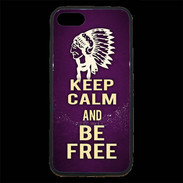 Coque iPhone 7 Premium Keep Calm and Be Free Violet