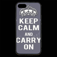 Coque iPhone 7 Premium Keep Calm and Carry on Gris