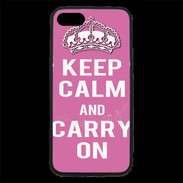 Coque iPhone 7 Premium Keep Calm and Carry on Rose
