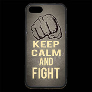 Coque iPhone 7 Premium Keep Calm and Fight Gris