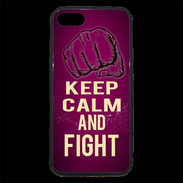 Coque iPhone 7 Premium Keep Calm and Fight Rose