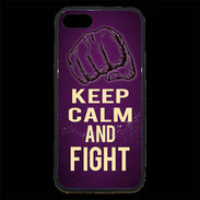Coque iPhone 7 Premium Keep Calm and Fight Violet