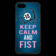 Coque iPhone 7 Premium Keep Calm and Fist BLeu