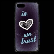 Coque iPhone 7 Premium In Love We trust Bleu ZG