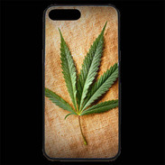 Coque iPhone 7 Plus Premium Feuille de cannabis sur toile beige