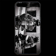 Coque iPhone 7 Plus Premium Pompiers en noir et blanc