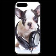 Coque iPhone 7 Plus Premium Bulldog français avec casque de musique