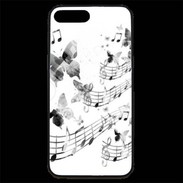 Coque iPhone 7 Plus Premium Dessin de note de musique en noir et blanc 75