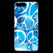 Coque iPhone 7 Plus Premium Peace and love Bleu