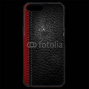 Coque iPhone 7 Plus Premium Effet cuir noir et rouge