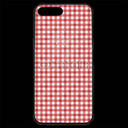 Coque iPhone 7 Plus Premium Effet vichy rouge et blanc