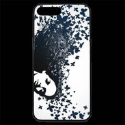 Coque iPhone 7 Plus Premium Woman with a butterflies in hair.