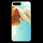 Coque iPhone 7 Plus Premium Femme à chapeau de plage