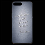 Coque iPhone 7 Plus Premium Brave Bleu Citation Oscar Wilde