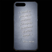 Coque iPhone 7 Plus Premium Avis gens Bleu Citation Oscar Wilde