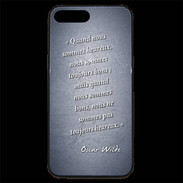 Coque iPhone 7 Plus Premium Bons heureux Bleu Citation Oscar Wilde