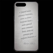 Coque iPhone 7 Plus Premium Bons heureux Gris Citation Oscar Wilde