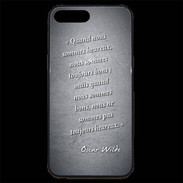Coque iPhone 7 Plus Premium Bons heureux Noir Citation Oscar Wilde