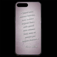 Coque iPhone 7 Plus Premium Bons heureux Rose Citation Oscar Wilde