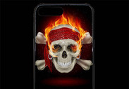 Coque iPhone 7 Plus Premium Tête de mort en flamme 5