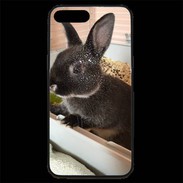 Coque iPhone 7 Plus Premium Lapin nair noir et gris 75