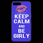 Coque iPhone 7 Plus Premium Keep Calm Girly Bleu