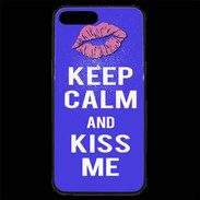 Coque iPhone 7 Plus Premium Keep Calm Kiss me Bleu