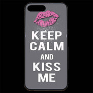 Coque iPhone 7 Plus Premium Keep Calm Kiss me Gris