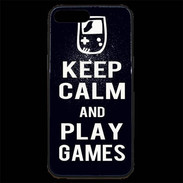Coque iPhone 7 Plus Premium Keep Calm Play games Noir