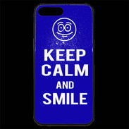 Coque iPhone 7 Plus Premium Keep Calm Smile Bleu