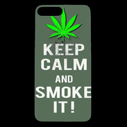 Coque iPhone 7 Plus Premium Keep Calm Smoke it Gris