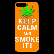 Coque iPhone 7 Plus Premium Keep Calm Smoke it Orange