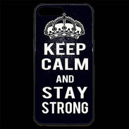 Coque iPhone 7 Plus Premium Keep Calm Stay strong Noir