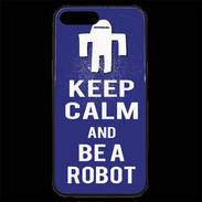 Coque iPhone 7 Plus Premium Keep Calm Be a Robot Bleu