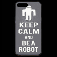 Coque iPhone 7 Plus Premium Keep Calm Be a Robot Gris