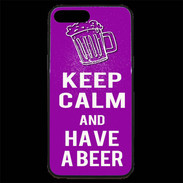 Coque iPhone 7 Plus Premium Keep Calm Have a beer Violet