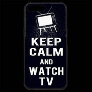 Coque iPhone 7 Plus Premium Keep Calm Watch TV Noir